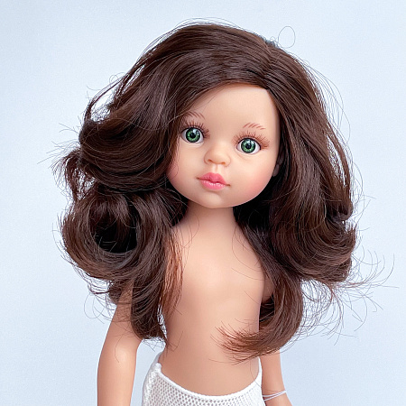Кукла Carol Кэрол- брюнетка с волнистыми волосами, без челки, глаза зеленые , без одежды, 34 см (Арт.14779)