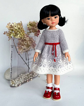 Платье вязанное "Жаккард" на куклу Paola Reina 33 см, цвета в ассортименте