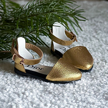 Туфли  с пряжкой на кожанной подошве, для Paola Reina, натуральная кожа,  5 см, узкий нос, золото