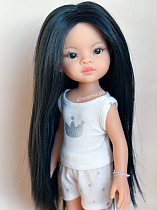 Кукла Паола, азиатка с длинными черными волосами,34 см, в пижаме,  (Арт.13227)