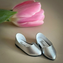 Туфли  на кожанной подошве, для Paola Reina, натуральная кожа, 5 см, узкий нос, серебро