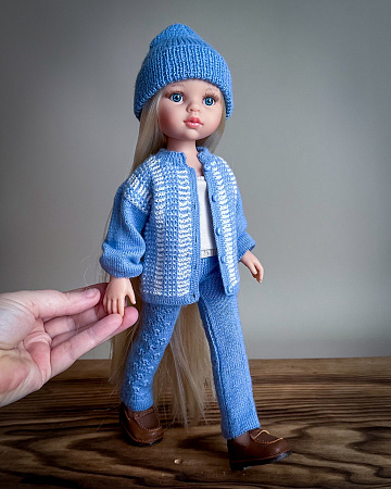 Вязанный комплект е для куклы Paola Reina 33 см, 3 ПРЕДМЕТА