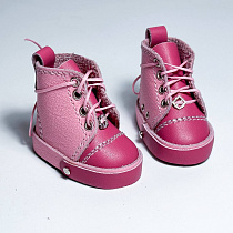 Высокие стильные ботинки, для Paola Reina,  натуральная кожа,  5 см, Розовые