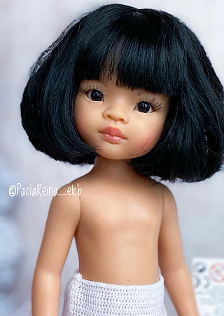 Кукла LIU / Лиу - азиатка с карэ, с челкой, глаза чёрые, без одежды, 34 см (Арт.14799)
