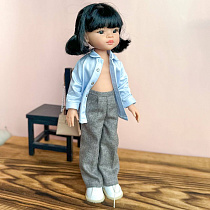 Брючки прямые на куклу Paola Reina 33 см, серо-бежевые