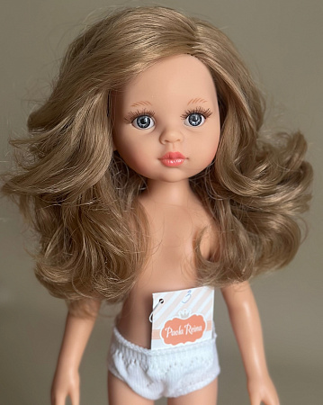 Кукла CARLA / Карла - блондинка с волнистыми волосами, без челки, глаза серо-голубые, без одежды, 34 см (Арт.14802)