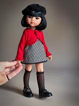 Комплект "Парижанка" на куклу Paola Reina из 4 предметов: Платье, болеро, берет, гольфы