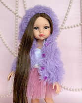 Кофта пушистая с капюшоном на куклу Paola Reina 33 см, ворс 2 см, разные оттенки