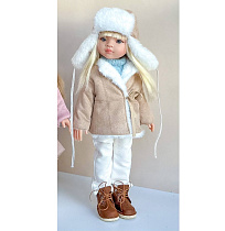 Дубленка, укороченная,  для куклы Paola Reina 33 см, бежевая