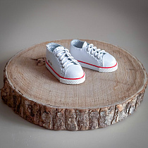 Кеды кожанные, для Paola Reina, "Конверс", белые  с узким носом