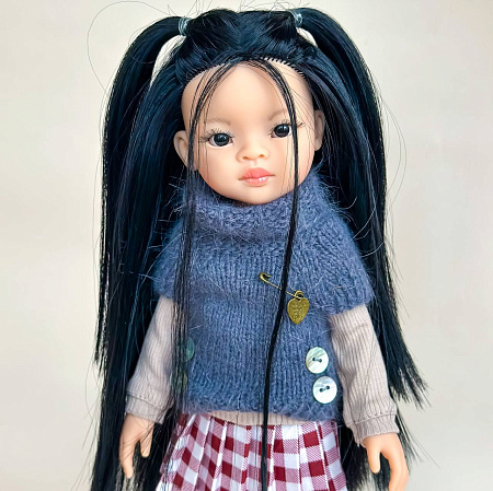 Комплект из 5 предметов на куклу Paola Reina 33 см, с вязанной жилеткой