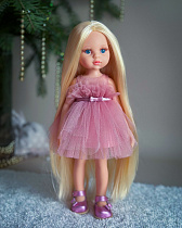 Платье фатиновое, ярусное, для куклы Paola Reina 33 см, пыльная роза