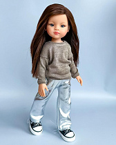 Комплект с серебристыми брючками и свитерком, на куклу Paola Reina