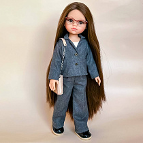 Костюм:  Пиджак и брючки палаццо, на куклу Paola Reina, Серый
