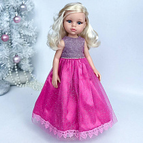 Платье Барби на куклу Paola Reina 33 см, розовое, с украшением на голову