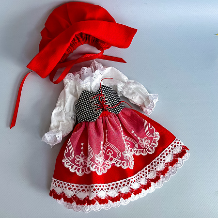 Комплект "Красная шапочка"  из 5 предметов  на Paola Reina, обновленный, фартук кружево