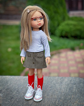 Юбка вельвет и укороченный  лонг в полоску, ОЛИВКА