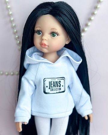 Худи на куклу Paola Reina 33 см, Белый, с матрешками