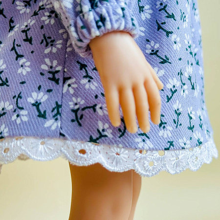Платье на куклу Paola Reina 33 см, на кокеткой, сиреневое