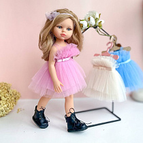 Платье фатиновое, ярусное, для куклы Paola Reina 33 см, розовое