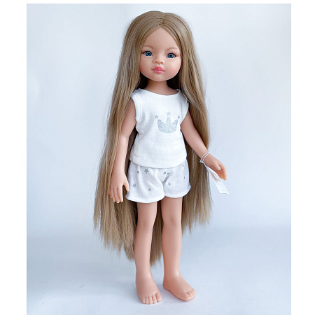 Кукла Маника Рапунцель, в пижаме, глаза голубые,  34 см (Арт.13208)