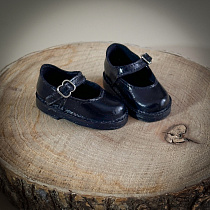 Туфли  с ремешком, для Paola Reina, натуральная кожа, черный лак