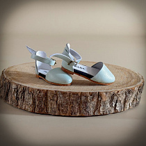 Туфли  с пряжкой на кожанной подошве, для Paola Reina, натуральная кожа,  5 см, узкий нос, Мятные