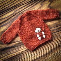 Свитерок с собачкой в сумке, для куклы Paola Reina 33 см, коричневый