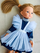 Школьная форма для куклы Paola Reina 33-36 см, с белым фартучком
