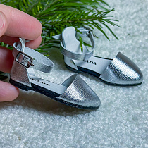 Туфли  с пряжкой на кожанной подошве, для Paola Reina, натуральная кожа,  5 см, узкий нос, серебро