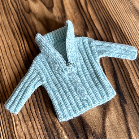 Джемпер вязанный для куклы Paola Reina 33 см, на молнии, мята