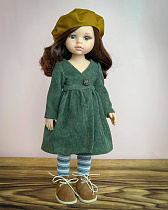 Комплект из 2 предметов на куклу Paola Reina 33 см: Вельветовое Платье, чулочки