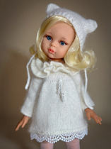Шапочка "Кошечка"  для куклы Paola Reina 33 см, белая
