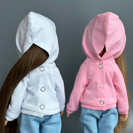 Худи на куклу Paola Reina 33 см, Белый, с матрешками